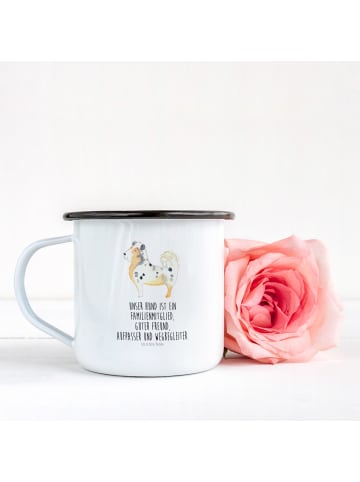 Mr. & Mrs. Panda XL Emaille Tasse Hund Australien Shepherd mit S... in Weiß