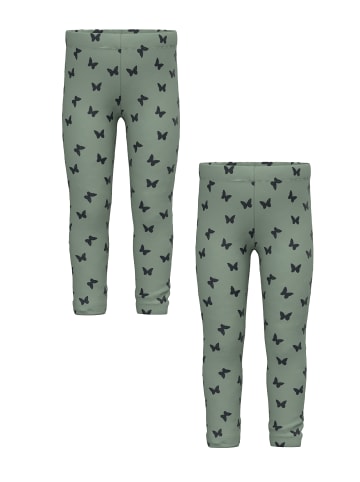 name it Hose 2er-Set Regular Fit Elastisch Allover-Print in Grün-2
