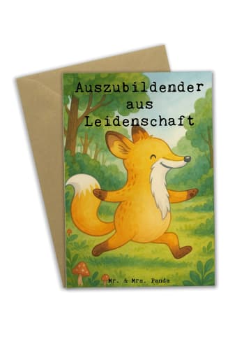 Mr. & Mrs. Panda Glückwunschkarte Auszubildender Leidenschaft De... in Weiß