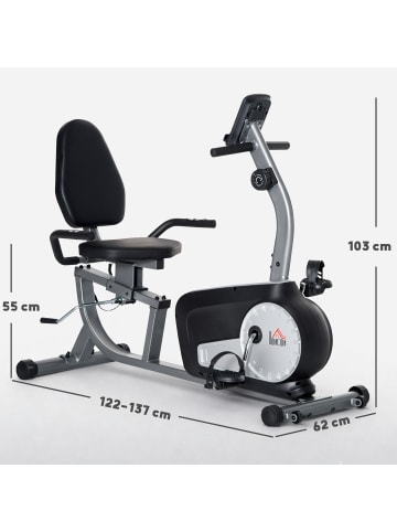HOMCOM Fitnessrad,122-137cm x 62cm x 103cm,mehrfarbig