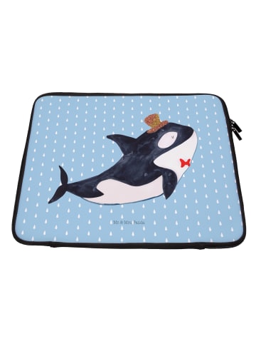 Mr. & Mrs. Panda Laptop Tasche Orca Zylinder ohne Spruch in Blau Pastell