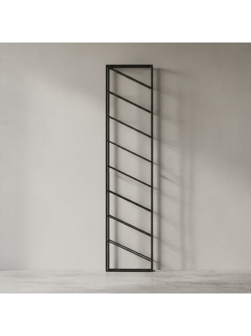 KADIMA DESIGN Weinregal Wand | Metall Schwarz, 36x150cm, 8 Flaschen in Schwarz