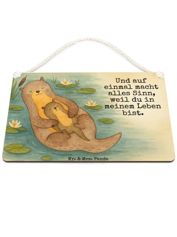 Mr. & Mrs. Panda Schild Otter Kind Design mit Spruch in Weiß