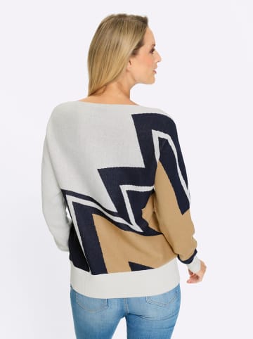 Heine Pullover in ecru-camel-gemustert