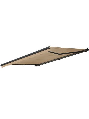 MCW Elektrische Kassetten-Markise H123 mit Volant, Polyester Creme, anthrazit