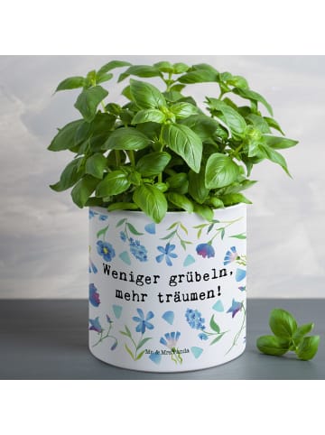 Mr. & Mrs. Panda Pflanzkübel Weniger grübeln mit Spruch in Weiß