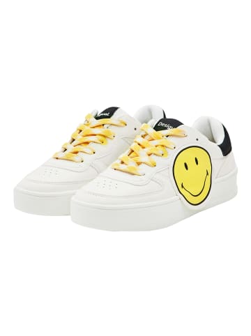 Desigual New Fancy Smiley – Low-Top-Sneaker mit Schnürung Weiß
