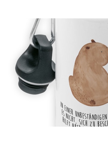 Mr. & Mrs. Panda Trinkflasche Bär Schulterblick mit Spruch in Weiß