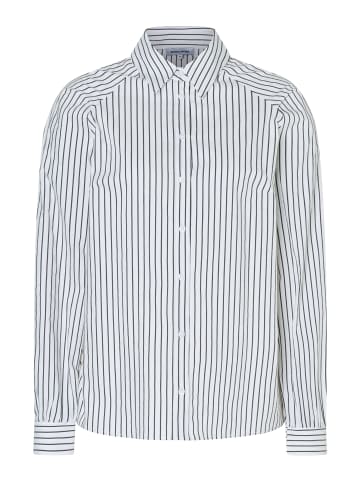 More & More klassische Stretch-Businessbluse in white black woven blouse stripe