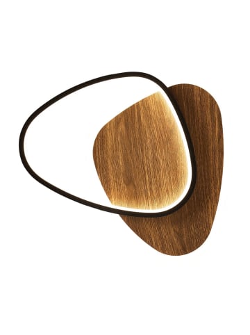 Licht-Erlebnisse Deckenlampe EEK E (B)35 x (L)45 x (H)6 cm in Natur Schwarz