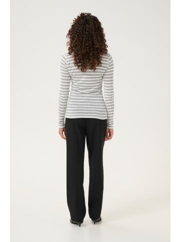 Kaffe T-shirt KAhanne Slim fit in Grey/Silver Lurex/Chalk Stripe