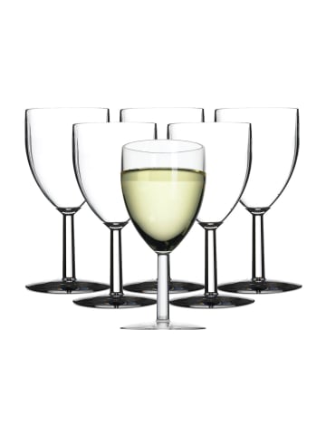 Mepal 6er Set Kunststoff-Weißweingläser 200 ml in transparent