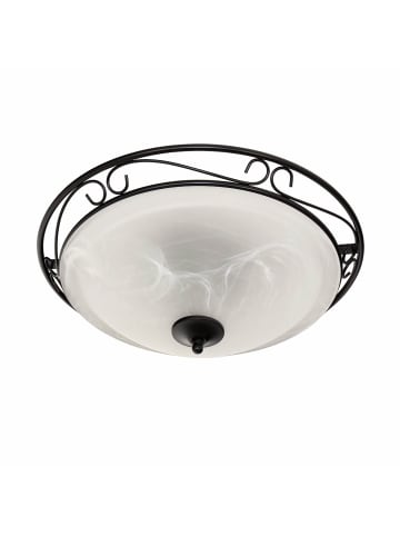 Licht-Erlebnisse Deckenlampe Ø 47 x (H)15 cm in Schwarz matt Weiß