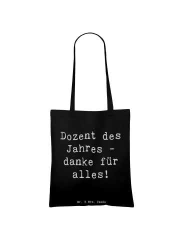 Mr. & Mrs. Panda Tote Bag Spruch Dozent des Jahres mit Spruch in Schwarz