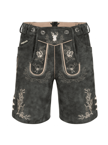 PAULGOS Lederhose Kurz Echtleder HK3 in Grau