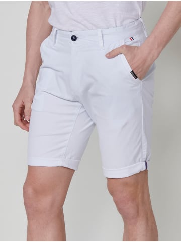KOROSHI Elastische chino-bermuda-shorts mit gÃ¼rtel in weiß