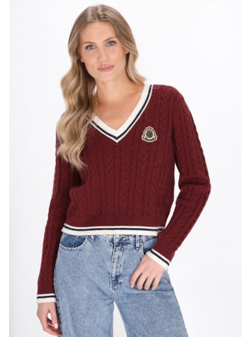 DreiMaster Women Sweater in wine red navy offwhite