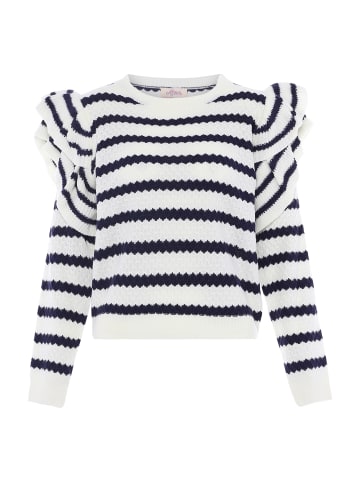aleva Damen Sweater in WOLLWEISS MARINE