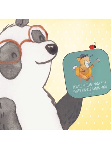 Mr. & Mrs. Panda Untersetzer Gläser Ukulele Freude mit Spruch in Meeresbrise