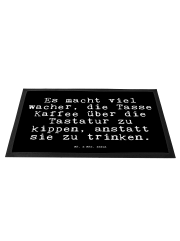 Mr. & Mrs. Panda Fußabtreter Es macht viel wacher,... mit Spruch in Schwarz
