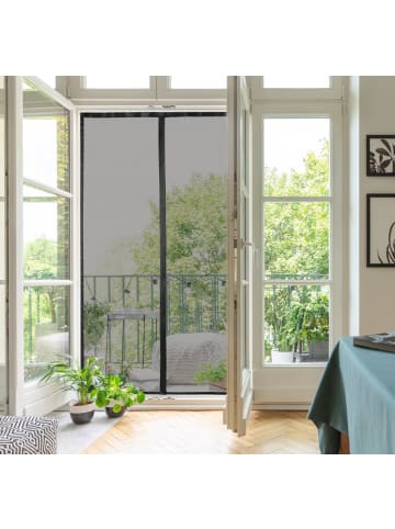 HOBERG Moskitonetz mit Pollenschutz 100x210cm schwarz mit Magnetvers. für Tür Schwarz