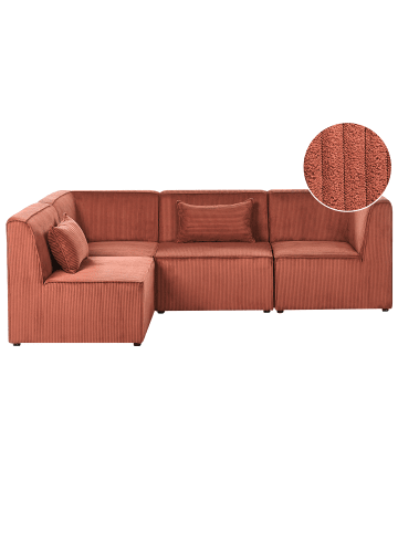 Beliani 4-tlg Modulsofa LEMVIG in Rot