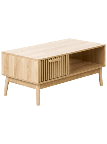 Beliani Couchtisch LYNWOOD in Braun - (W) 100 x (H) 43 x (L) 50 cm