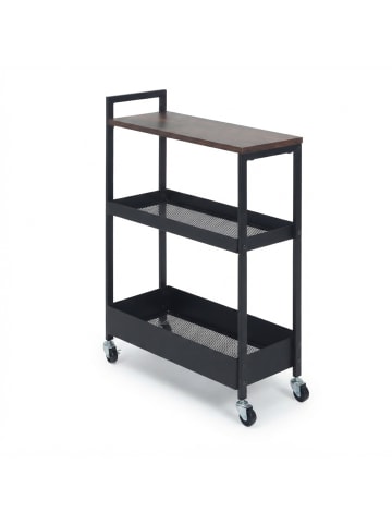 relaxdays Nischenwagen in Braun/ Schwarz - (B)20 x (H)70 x (T)50 cm
