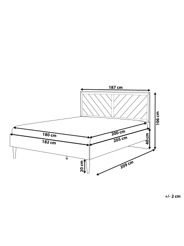 Beliani 2-tlg Doppelbett MIALET in Braun