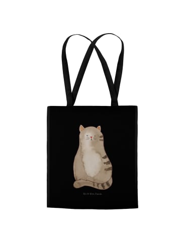 Mr. & Mrs. Panda Tasche Katze Sitzen ohne Spruch in Schwarz
