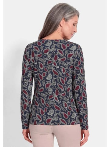 GOLDNER Viskoseshirt mit Paisley-Druck in marine / bordeaux / gemustert