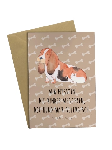 Mr. & Mrs. Panda Glückwunschkarte Hund Basset Hound mit Spruch in Hundeglück
