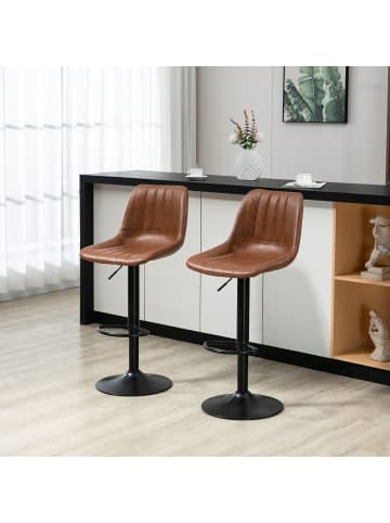 HOMCOM Barhocker in Braun 43L x 49,5B x 111H cm