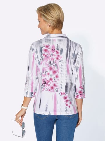 WITT WEIDEN Poloshirt in malve-steingrau-bedruckt