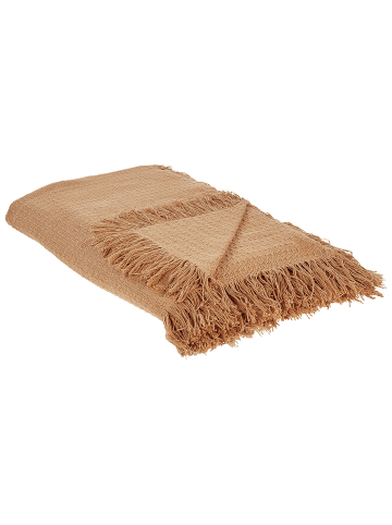 Beliani Tagesdecke YERBENT in Braun - (W) 150 x (H) 1.25 x (L) 200 cm