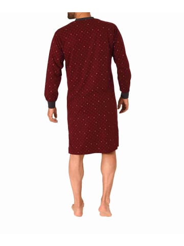 NORMANN langarm Nachthemd Bündchen print - 70643 in rot