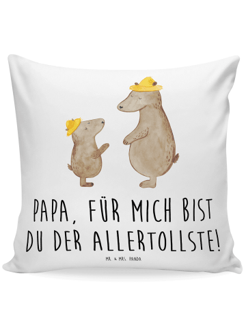 Mr. & Mrs. Panda 40x40 Kissen Bären mit Hut mit Spruch in Weiß