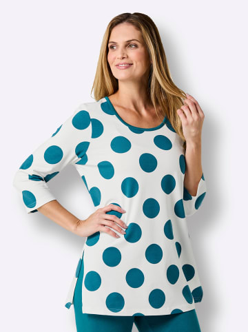 WITT WEIDEN Longshirt in ecru-aquapetrol