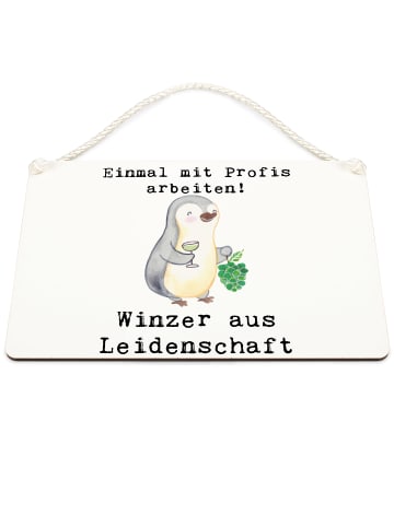 Mr. & Mrs. Panda Wegweiser Winzer Leidenschaft mit Spruch in Weiß