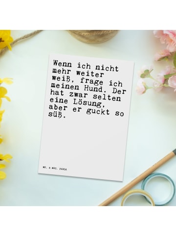 Mr. & Mrs. Panda Ansichtskarte Wenn ich nicht mehr... mit Spruch in Weiß