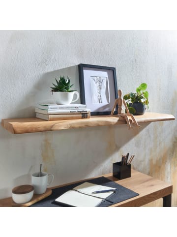 KADIMA DESIGN Wandregal | Akazie Massiv, 100cm, Baumkante, Schweberegal