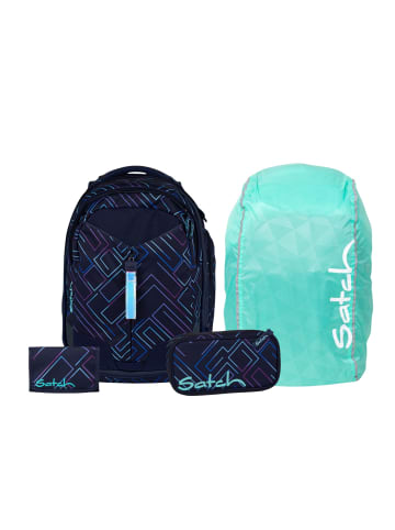 Satch Schulrucksack-Set MATCH "Purple Laser" 4-teilig in Lila