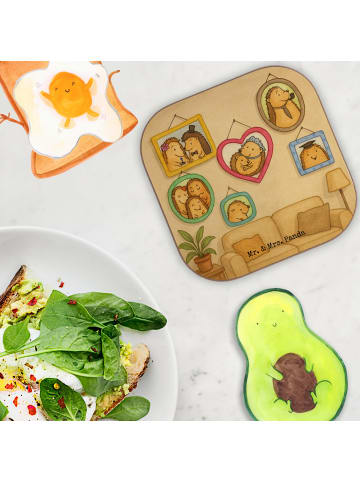 Mr. & Mrs. Panda Glasuntersetzer Igel Familie Design ohne Spruch in Weiß