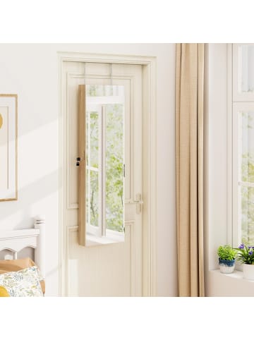 COSTWAY Schmuckschrank mit LED in Beige