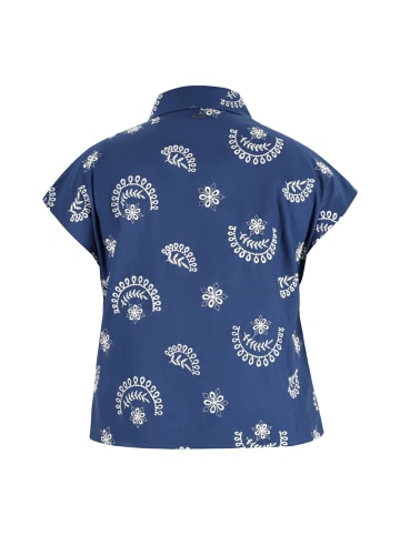 DreiMaster Vintage Damen Bluse in Marine Wollweiss