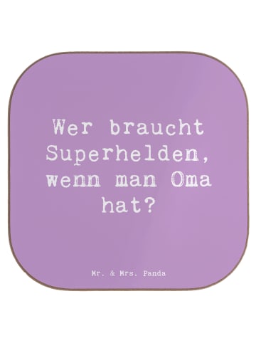 Mr. & Mrs. Panda Glasuntersetzer Spruch Oma Heldin mit Spruch in Lavendeltraum