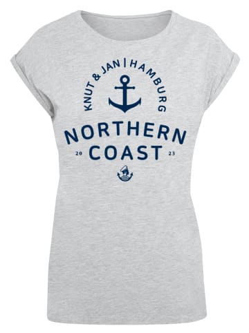 F4NT4STIC T-Shirt Nordsee Knut & Jan Hamburg in grau meliert