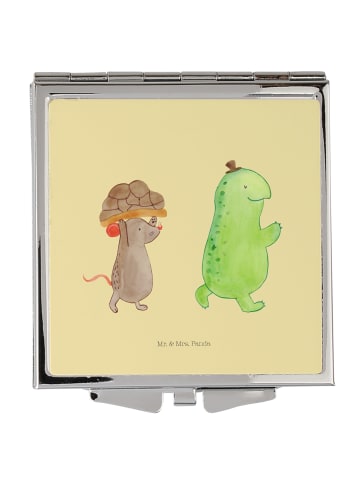 Mr. & Mrs. Panda Kleiner Spiegel Schildkröte Maus ohne Spruch in Gelb Pastell