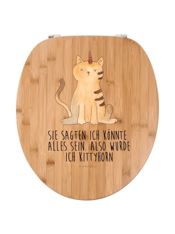 Mr. & Mrs. Panda Motiv WC Sitz Einhorn Katze mit Spruch in Braun