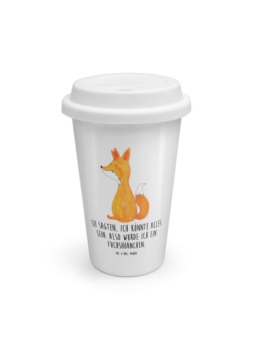 Mr. & Mrs. Panda Thermobecher To Go Einhorn Wunsch mit Spruch in Weiß